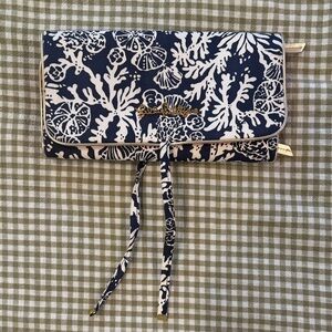 Lilly Pulitzer Navy and White Travel Clutch